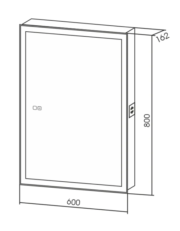 Зеркальный шкаф AQUAme 60X80 см белый, с подсветкой, антипар AQM9201