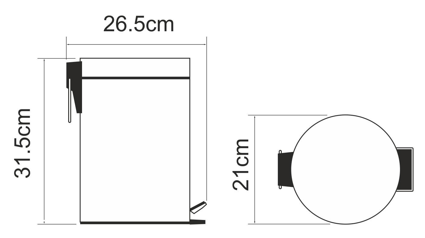 Ведро WasserKRAFT K-635 5л, с микролифтом, хром