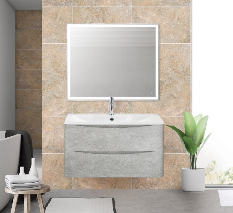 Тумба с раковиной BelBagno Acqua 100 см Cemento Verona Grigio