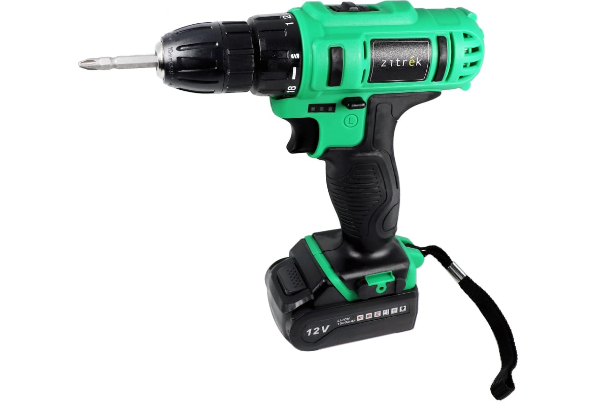 Аккумуляторная дрель-шуруповерт Zitrek Greenpower 12-Li 063-4074