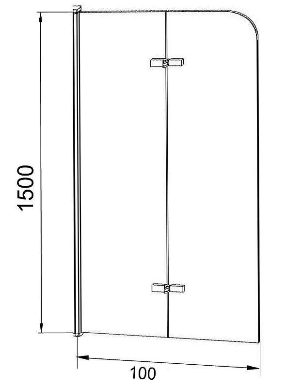 Шторка для ванны Grossman GR-106100BLACK 100x150 прозрачное, черный