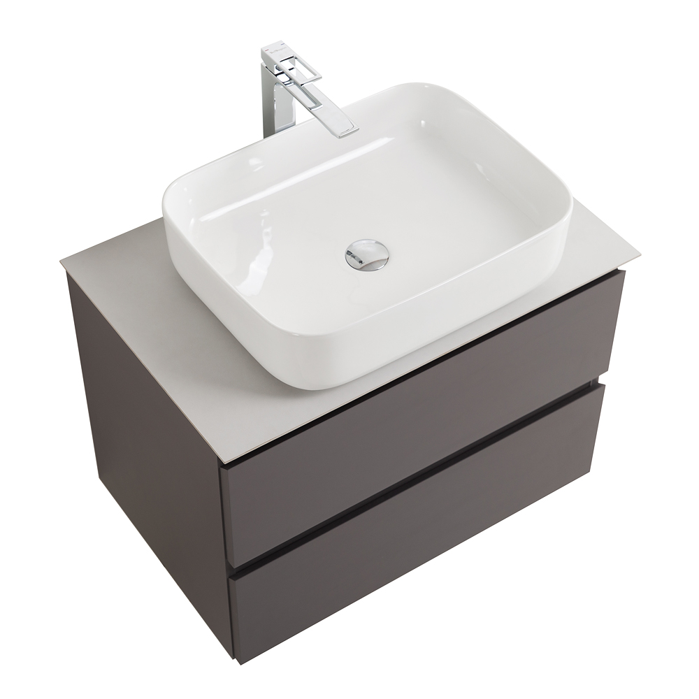 Мебель для ванной BelBagno Kraft 70 см со столешницей, эмаль, Темно-серый матовый