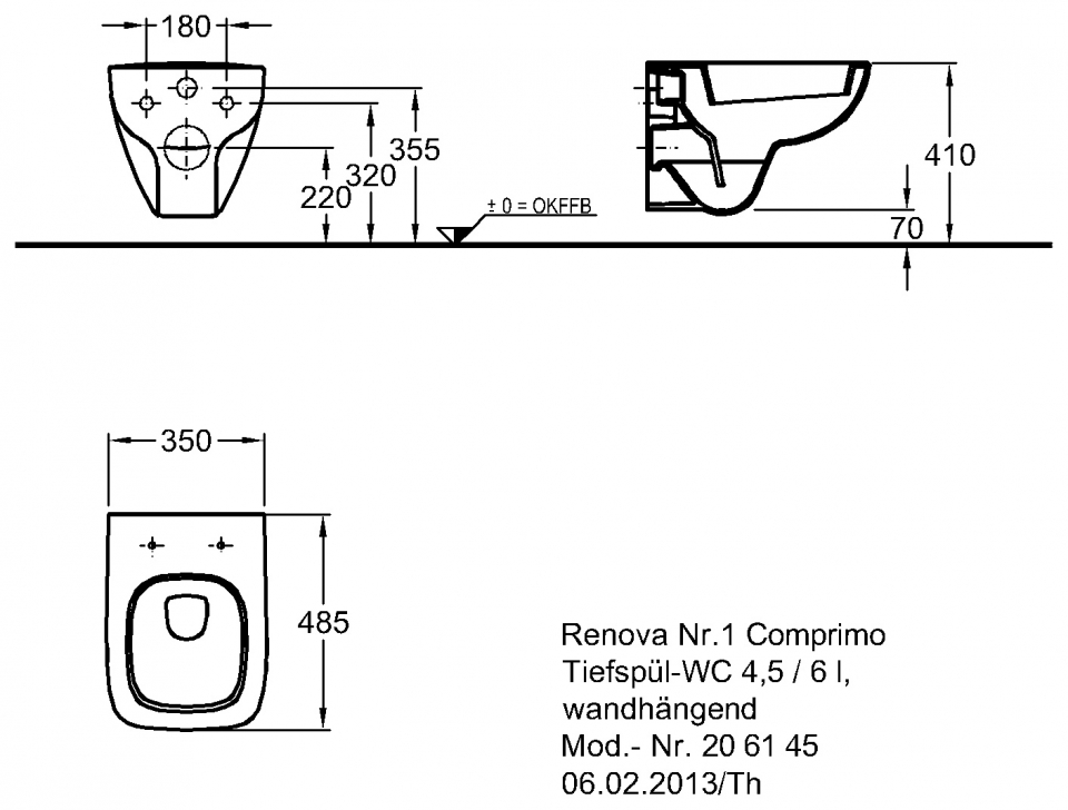 Подвесной унитаз Geberit Renova Compact 206145000