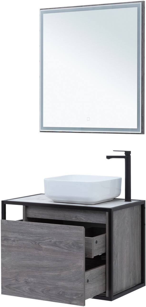 Мебель для ванной Aquanet Nova Lite Loft 75 см со столешницей, чаша справа, дуб рошелье