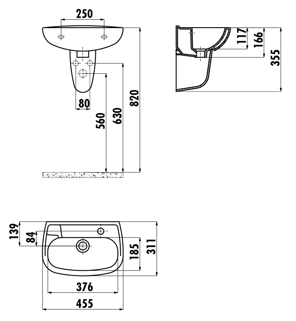 Полупьедестал для раковины Creavit SD270-00CB00E-0000