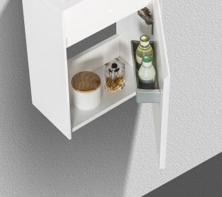 Тумба с раковиной BelBagno Pietra Mini 46 см, правосторонняя Bianco Lucido