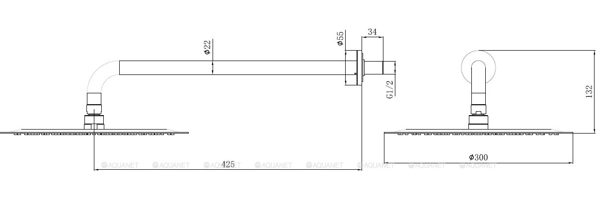 Верхний душ Allen Brau Priority 5.31A17-BN никель брашированный