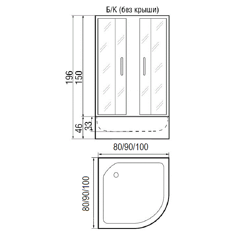 Душевой уголок River Don 100/24 MT 100x100 хром, матовое без поддона