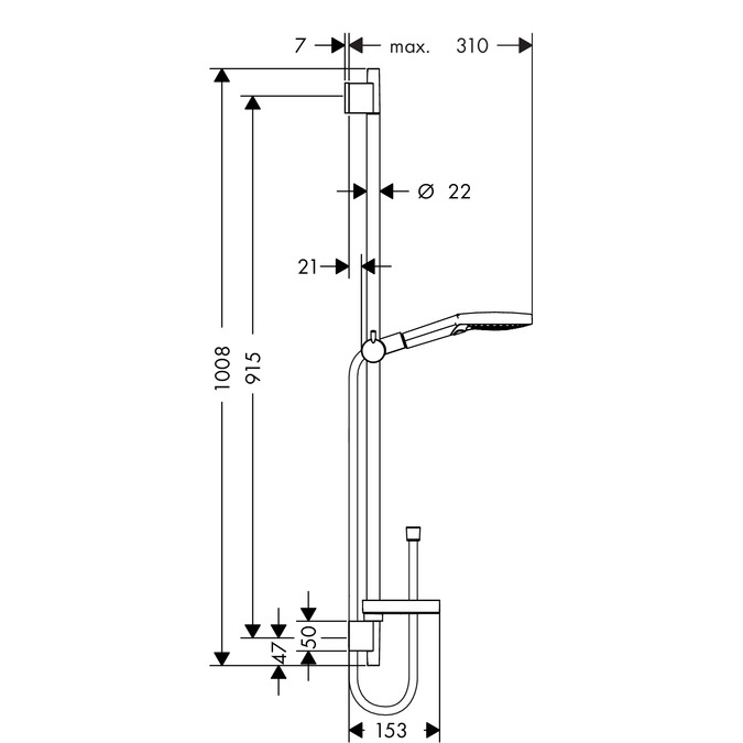 Душевой гарнитур Hansgrohe Raindance Select S 120 26631400 хром/белый