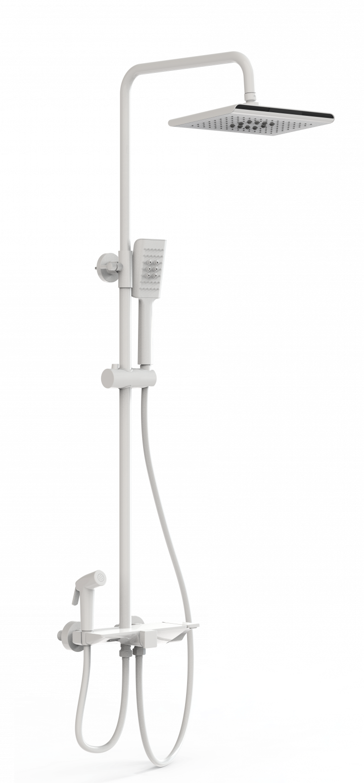 Душевая стойка Wonzon&Woghand WW-B3310-MW термостат, белый матовый