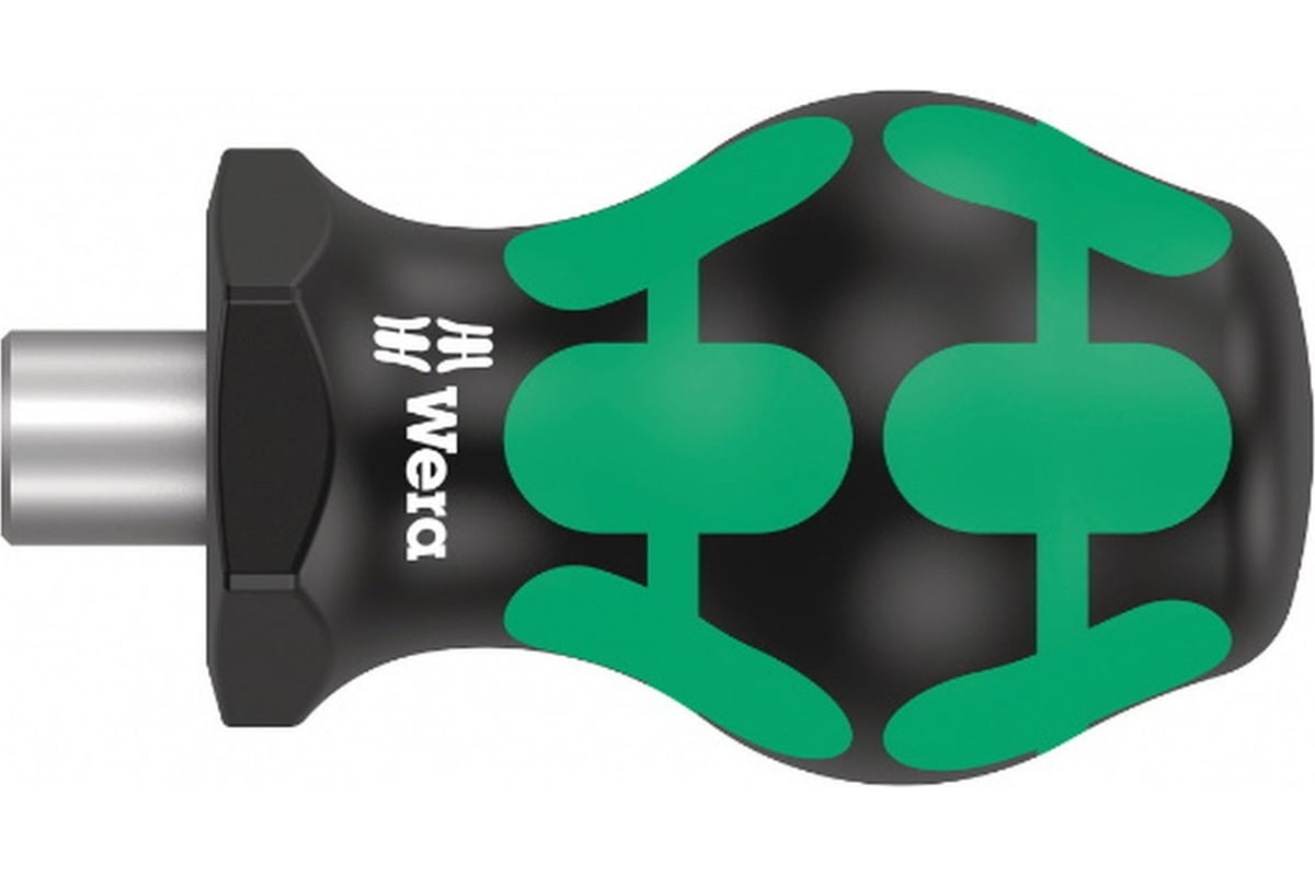 Отвёртка-битодержатель WERA 811/1 Kraftform Stubby короткая, магнит, 1/4 С 6.3 WE-008880