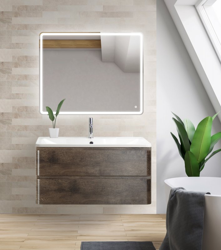 Тумба с раковиной BelBagno Albano 90 см Robere Nature Grigio