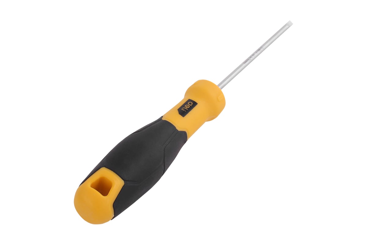 Шлицевая отвертка Deli SL3х75мм DL6330751 Cr-V, магнит, TPR+PP ручка 98345