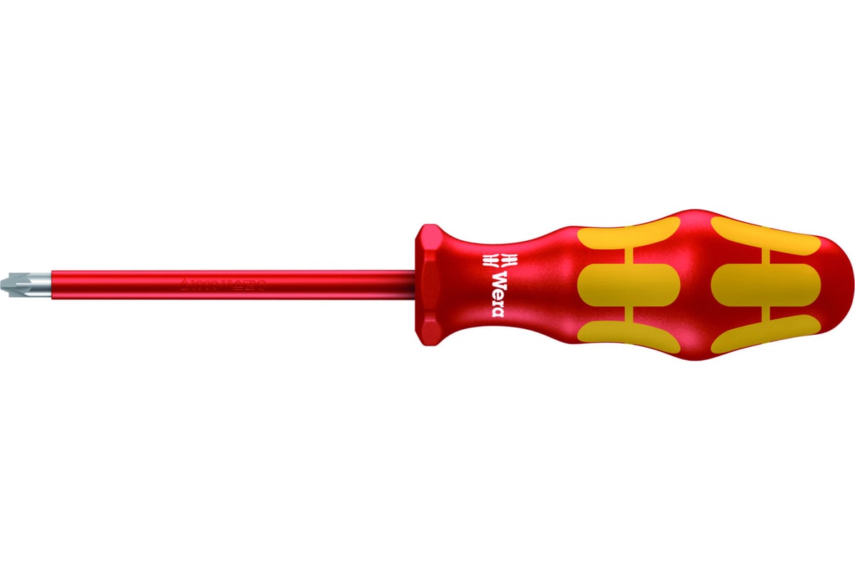 Отвертка диэлектрическая WERA VDE, PZ/S 1х80 мм, WE-006190