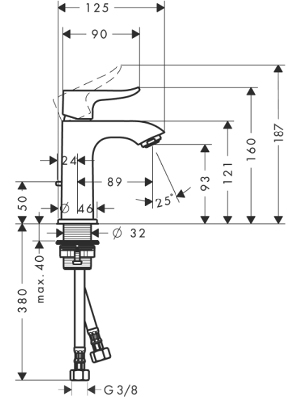 Смеситель для раковины Hansgrohe Metris 31088000