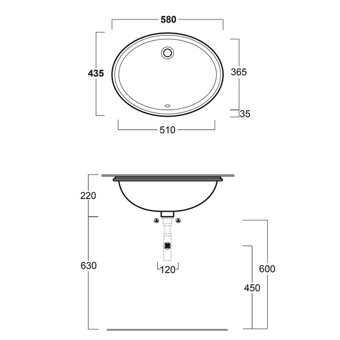 Раковина Simas Lavabi d'arredo S53 bi 58 см