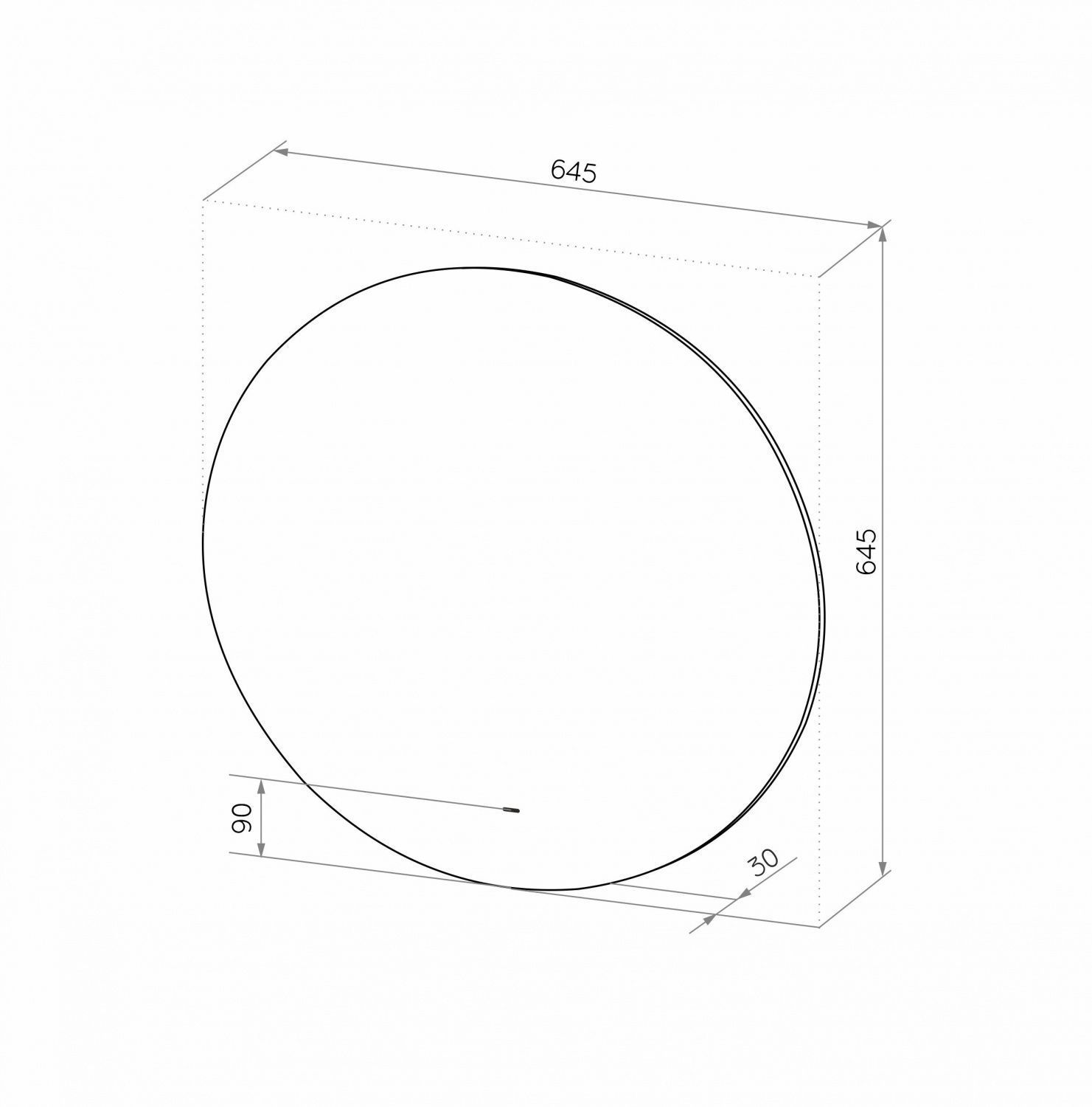 Зеркало Art&Max Sanremo AM-San-645-DS-C 65x65 см, с теплой подсветкой