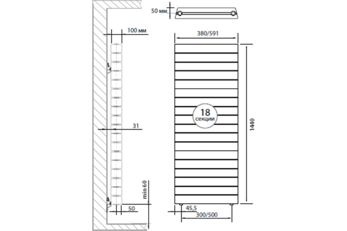 Радиатор Royal Thermo PianoForte Tower new/Silver Satin - 18 секц. НС-1176348