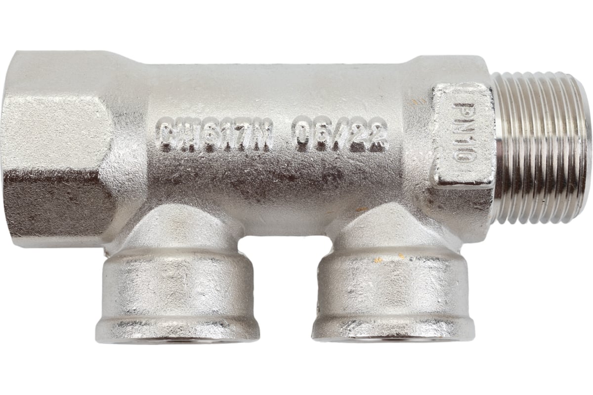 Коллектор никелированный (3/4"; 2 х 1/2") Valtec VTc.550.N.0502 62538