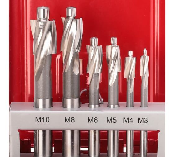 Набор цековок (6 шт; 71-100 мм; М3-M10; 180 гр.; HSS-G) RUKO 102450