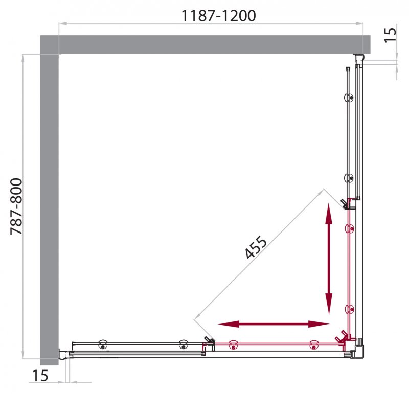 Душевой уголок BelBagno UNO-AH-2-120/80-M-Cr 120x80 матовый