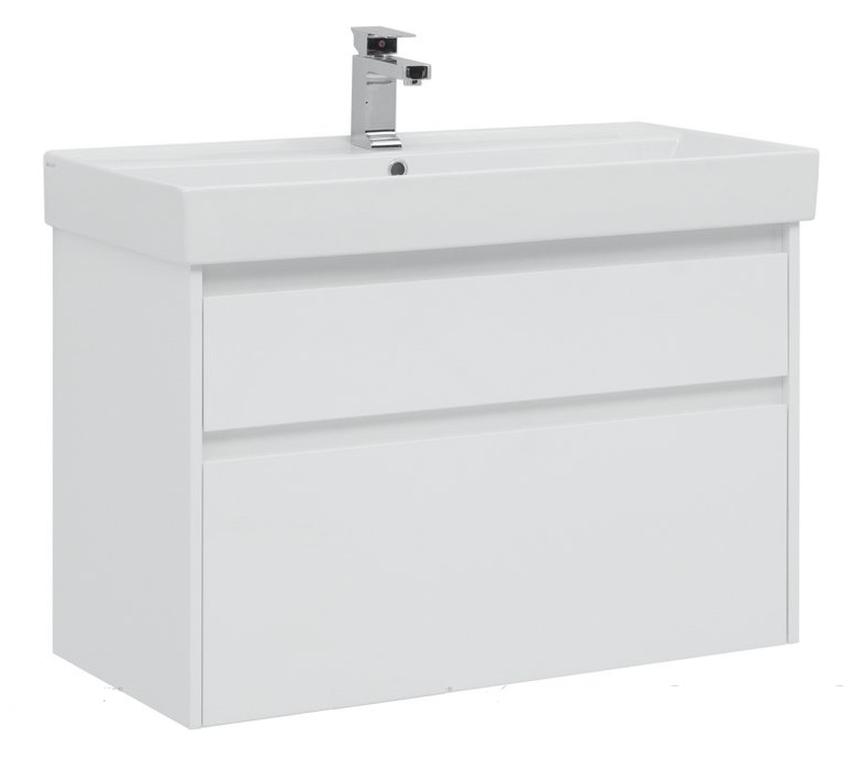 Тумба с раковиной Aquanet Nova Lite 90 см, 2 ящика