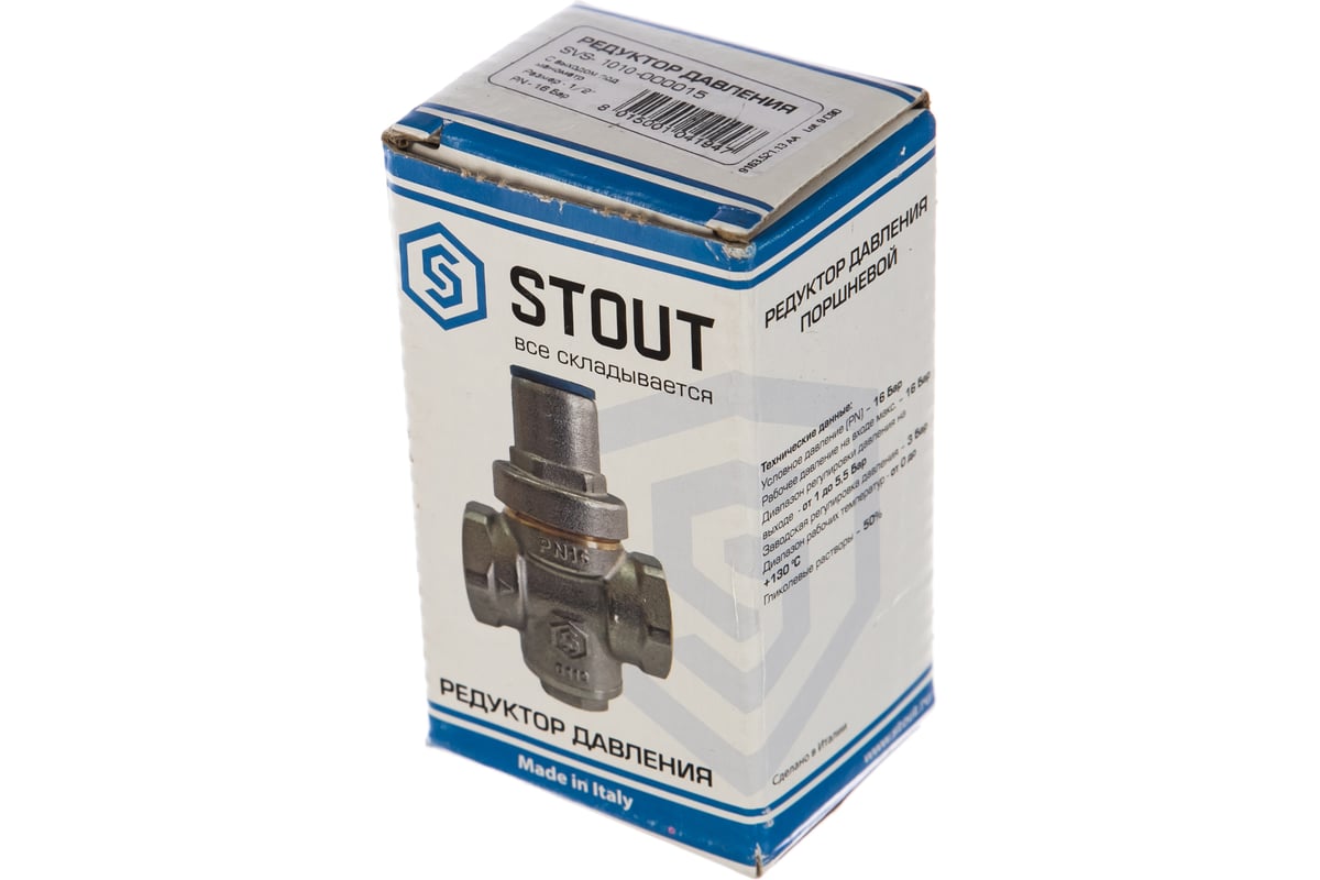 Редуктор давления STOUT PN16, вн/вн, 1/2", с выходом под манометр SVS-1010-000015 RG008UB79DF16P