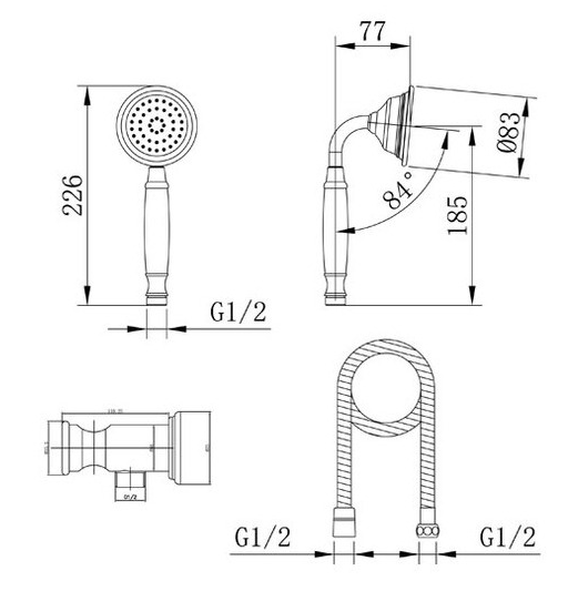 Душевая лейка Caprigo Parts 99-562-VOT бронза