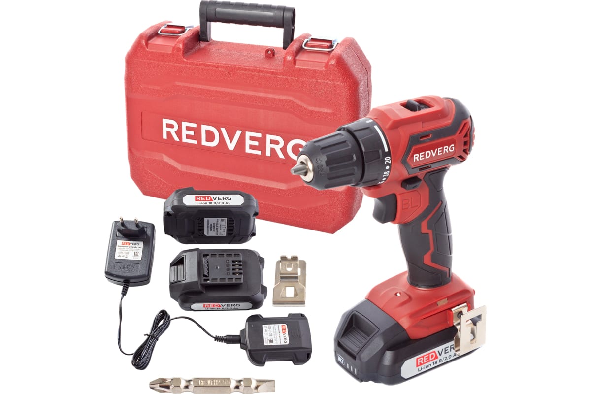 Аккумуляторный бесщеточный шуруповерт Redverg RD-S18MBL/U 6679856