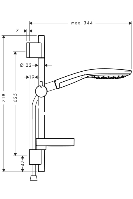 Душевой гарнитур Hansgrohe Raindance Select S 150 27802400 хром/белый