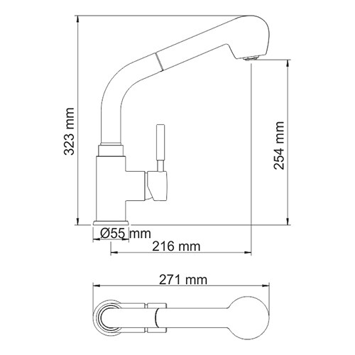 Смеситель для кухни WasserKRAFT Main 4166, с лейкой