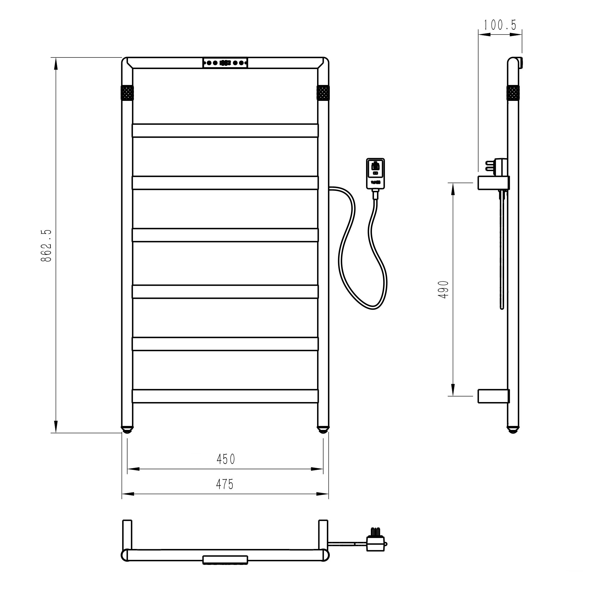 Полотенцесушитель электрический Wonzon&Woghand Koln WW-A6016-BR брашированный никель