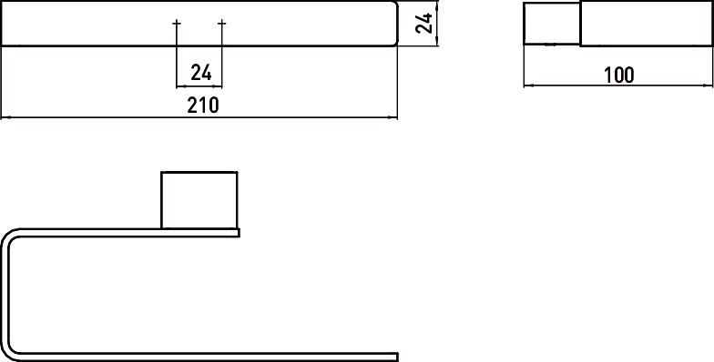 Полотенцедержатель Emco Loft 0555 133 00, 21 см черный