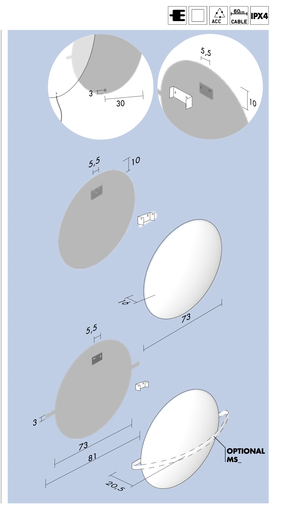 Полотенцесушитель электрический Antrax Saturn&Moon 73x73 белый матовый, ECESM073001T/BCOR