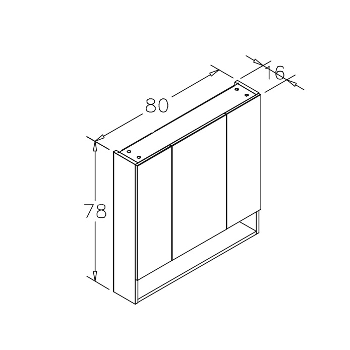 Зеркальный шкаф Orka Malta 80x78, кашемировый матовый 3001303