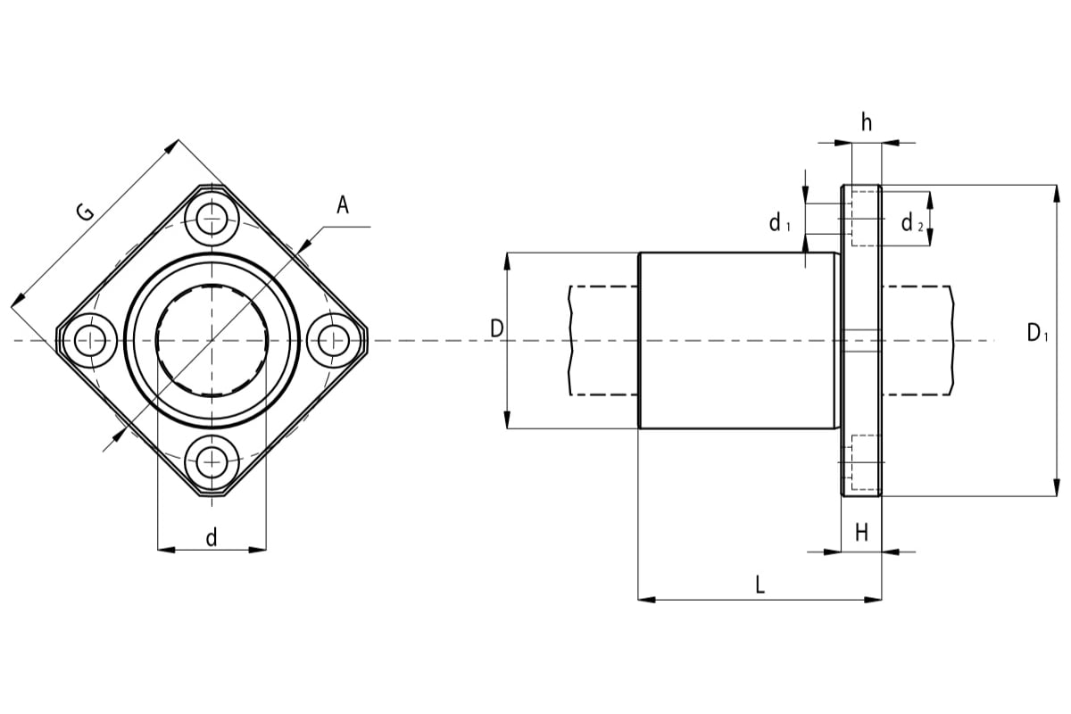 Линейный подшипник TECHNIX KBK20PP LMEK20UUTEСHNIX