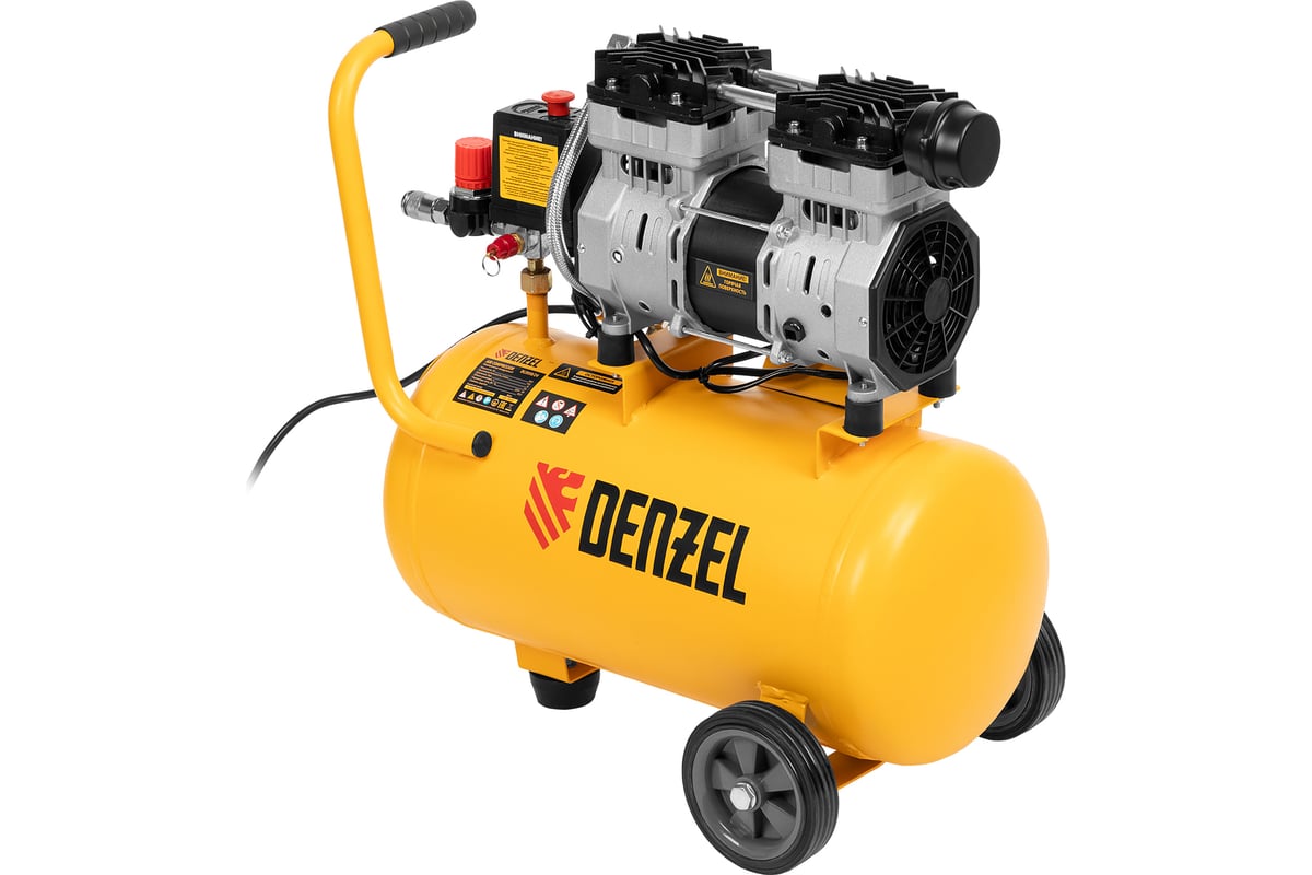 Безмасляный компрессор Denzel DLS950/24 950 Вт, 165 л/мин, ресивер 24 л 58026