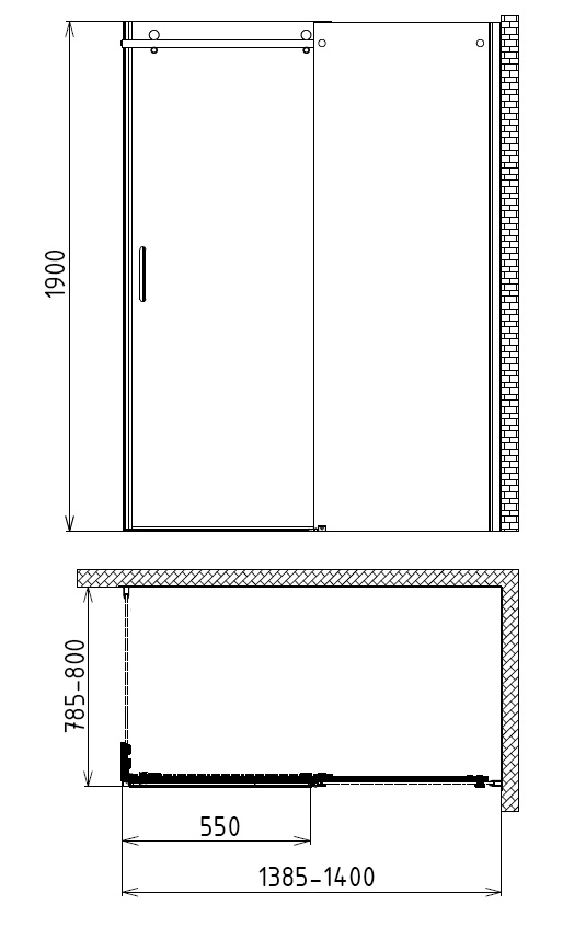 Душевой уголок Gemy Modern Gent S25121 R 80x140