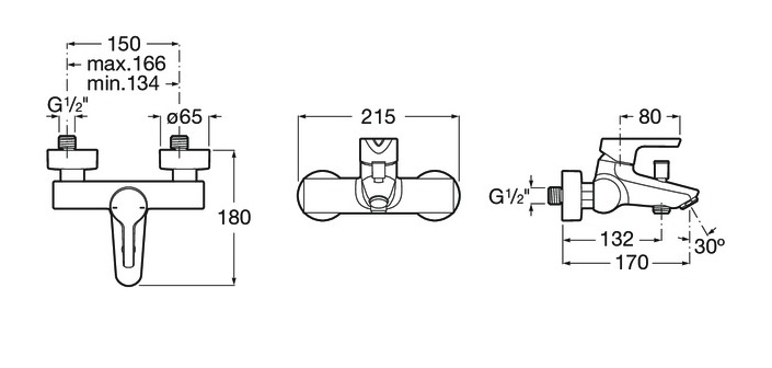 Смеситель для ванны Roca Malva 5A023BC0M