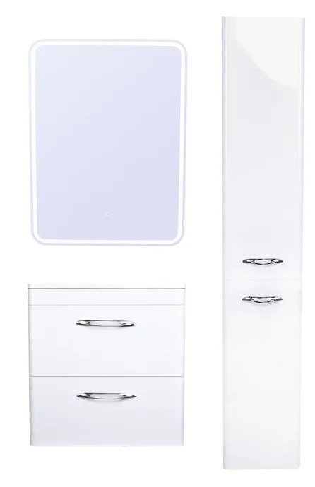 Шкаф пенал Style Line Каре Люкс 30 см L, с б/к, белый СС-00002325