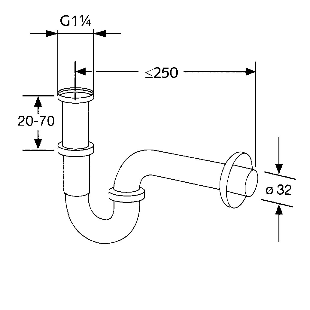 Сифон для раковины Kludi 1025005-00 G1 1/4