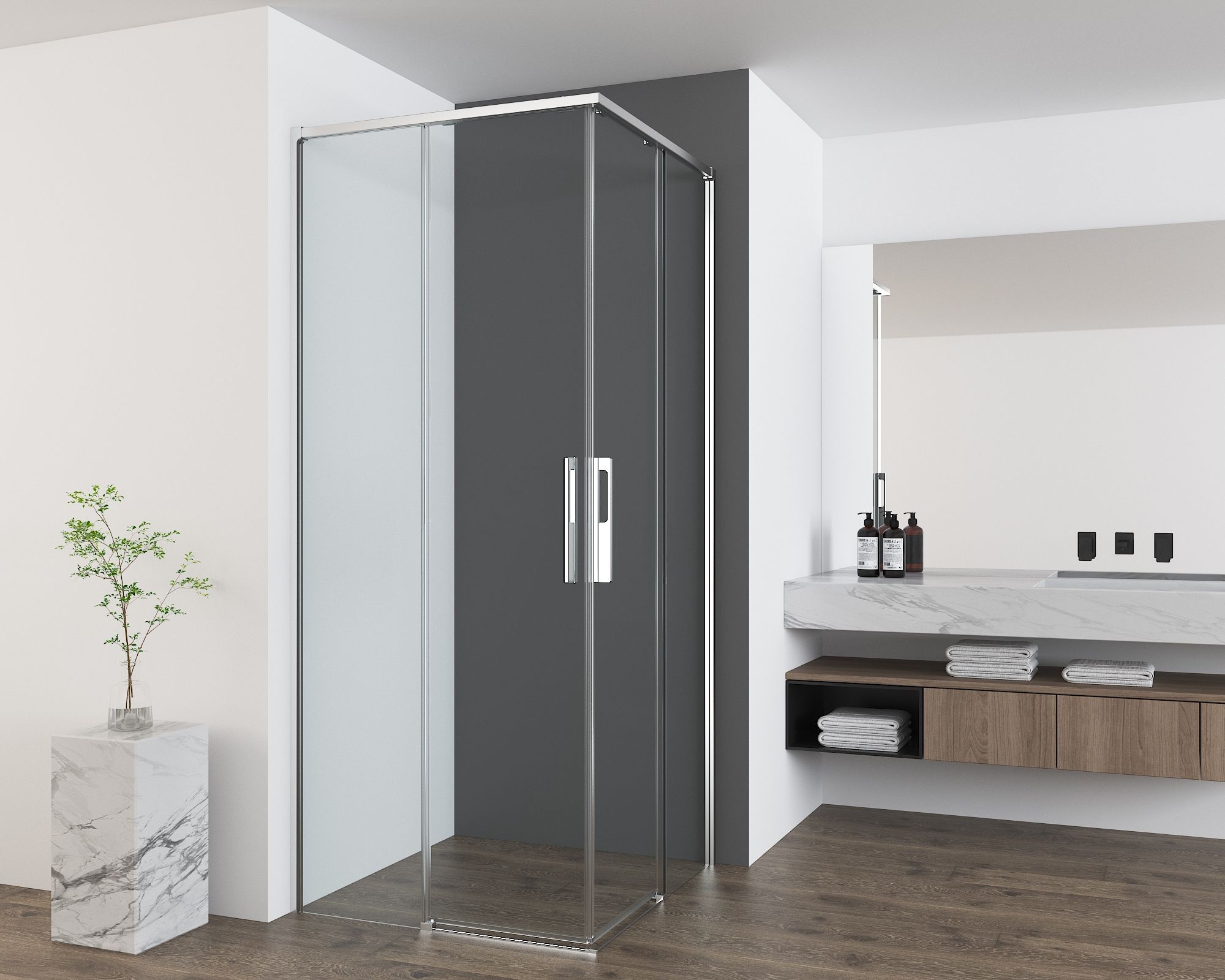 Душевой уголок Vincea Ultima VSS-7UL8090CL 80x90 хром, прозрачное