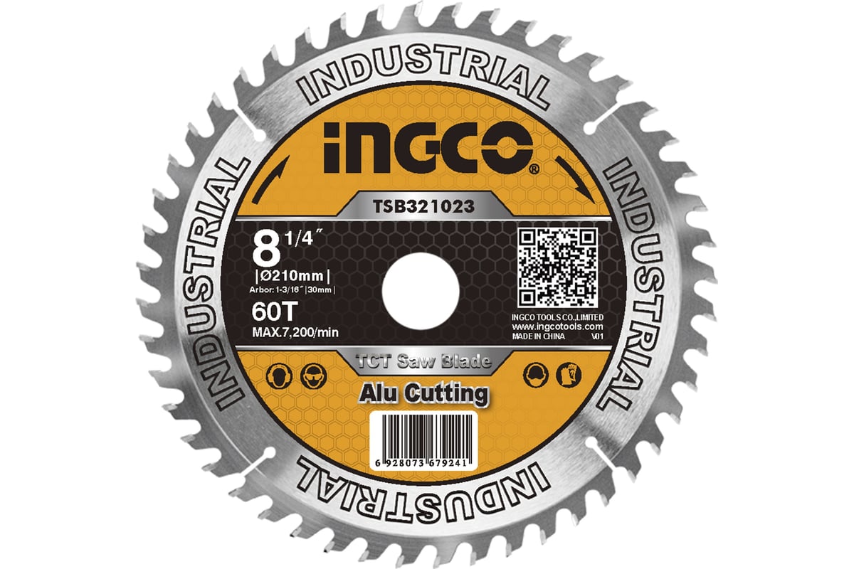 Диск пильный по алюминию TCT (210х30 мм; 60Т) Ingco TSB321023