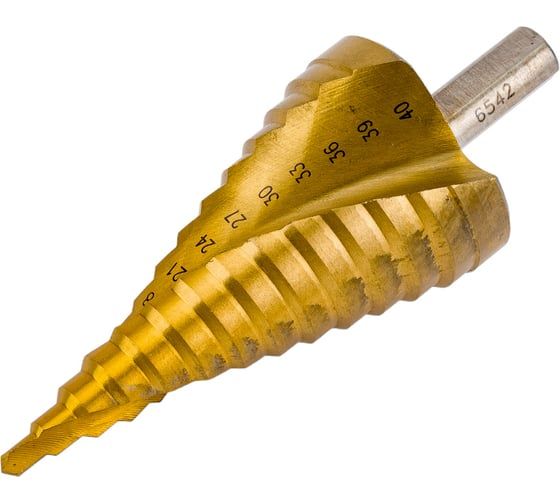 Сверло ступенчатое по металлу SPIRAL HSS-TiN 4-40х3/103 мм D.BOR SDSP-TIN-04-40-10