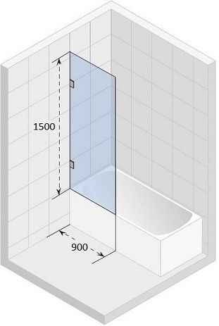 Шторка для ванны Riho Scandic S409 90 см с покрытием Riho Shield