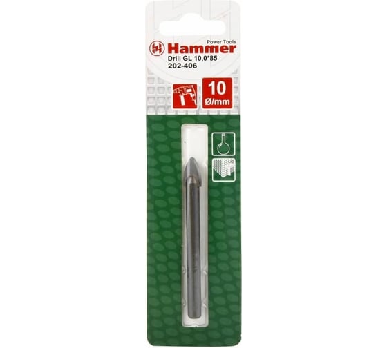 Сверло по плитке и стеклу Flex 202-406 DR GL (10х80 мм) Hammer 30822