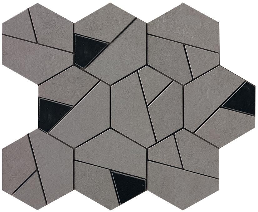 Мозаика Atlas Concorde Boost Smoke Mosaico Hex Black 25x28,5 см, AN69