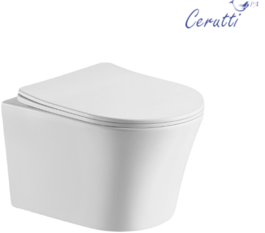 Подвесной унитаз Cerutti Adige Aria CT7837 безободковый, с микролифтом