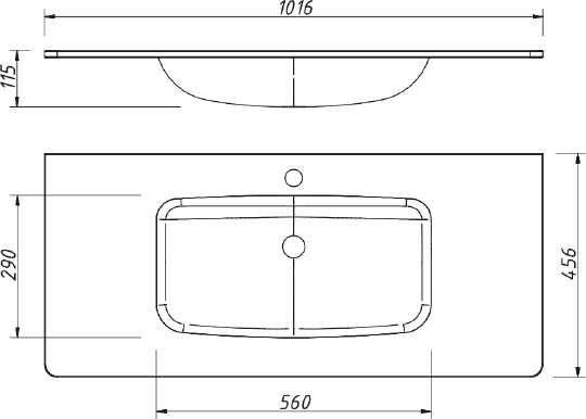 Раковина Caprigo Accord OW15-2221-R811 100 см бланж