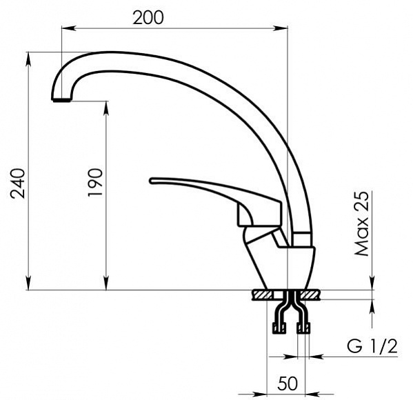 Смеситель для кухни Granula Standart ST-03 бежевый